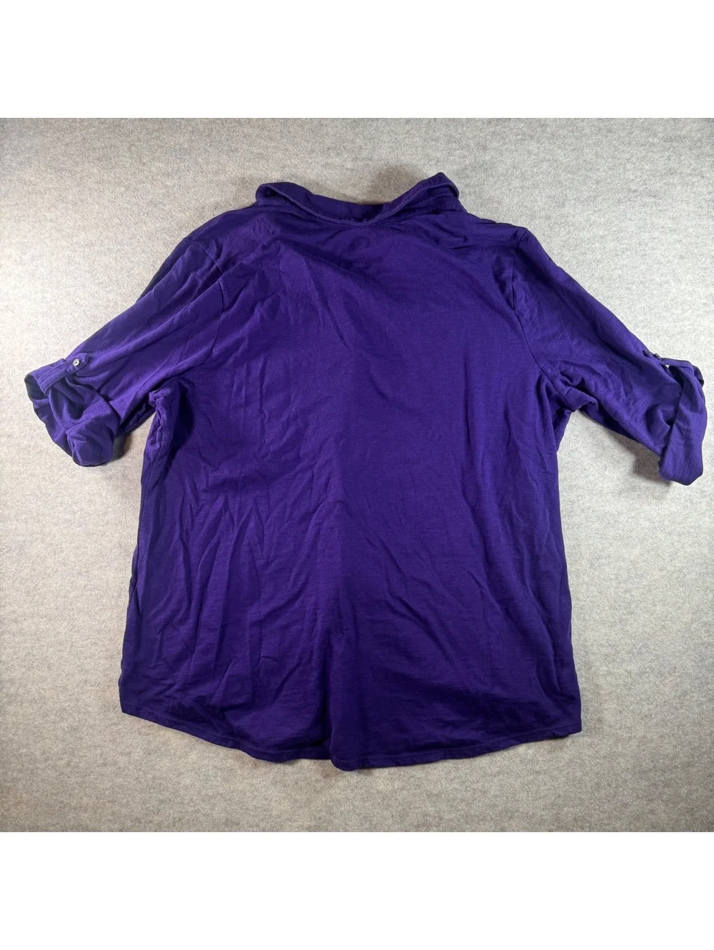 St. John's Bay Women's Button-Up Shirt Purple 2X Cotton Polyester